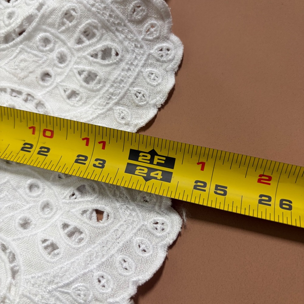 Chicos White 100% Linen 2 Piece Eyelet Embroidery Pant Set Jacket Size 0 S 4 6 - Picture 10 of 15
